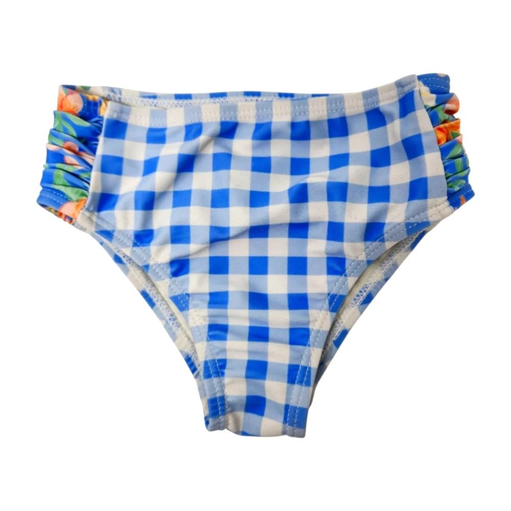 Tommy Bahama Swim Set Rash Guard Shirt 2T Blue Check Bow Long Sleeves
